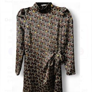 H&M Tailored Satin Floral Wrap-Dress